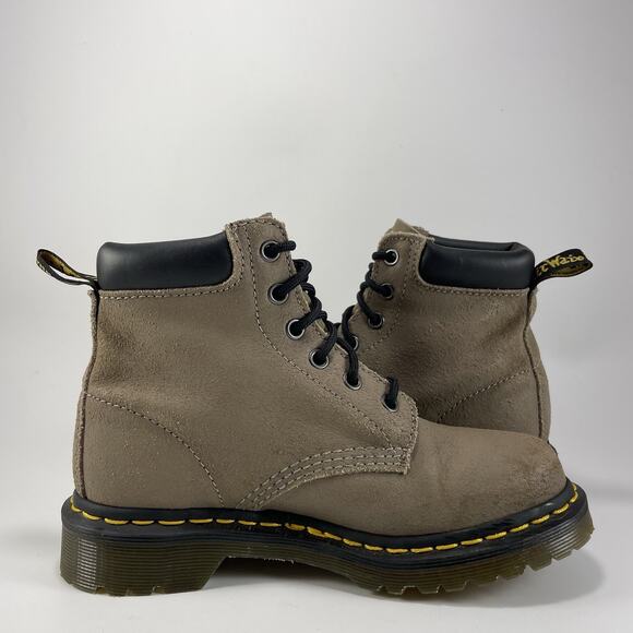 Dr Martens Docs 939 Combat Style Boots Womens Size 5 Tan Brown Leather 6-Eye - Picture 4 of 11